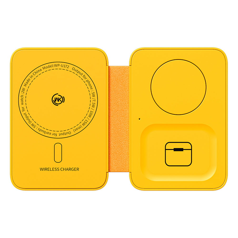 WEKOME WP-U172 Magnetic 3-in-1 15W Wireless Charging Holder Phone Earphone Watch Charger with Mirror WEKOME WP-U172 Magnetic 3-in-1 15W Wireless Charging Holder Phone Earphone Watch Charger with Mirror